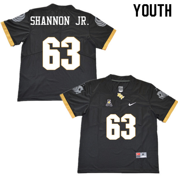 Youth #63 Randy Shannon Jr. UCF Knights College Football Jerseys Sale-Black